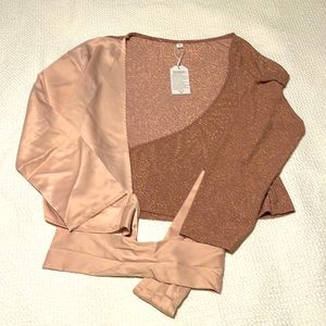 Designer top (no name) with shimmer & attached belt